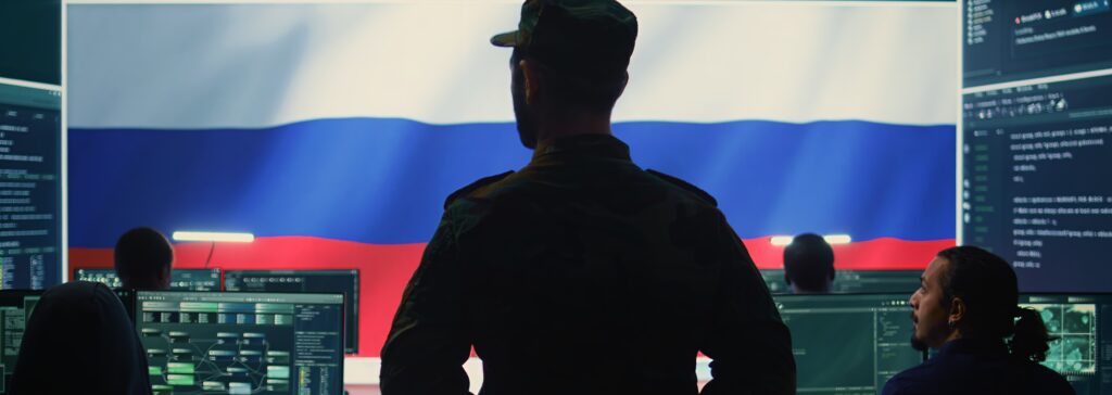 Russian,Military,Personnel,In,High,Tech,Government,Office,Spreading,Fake